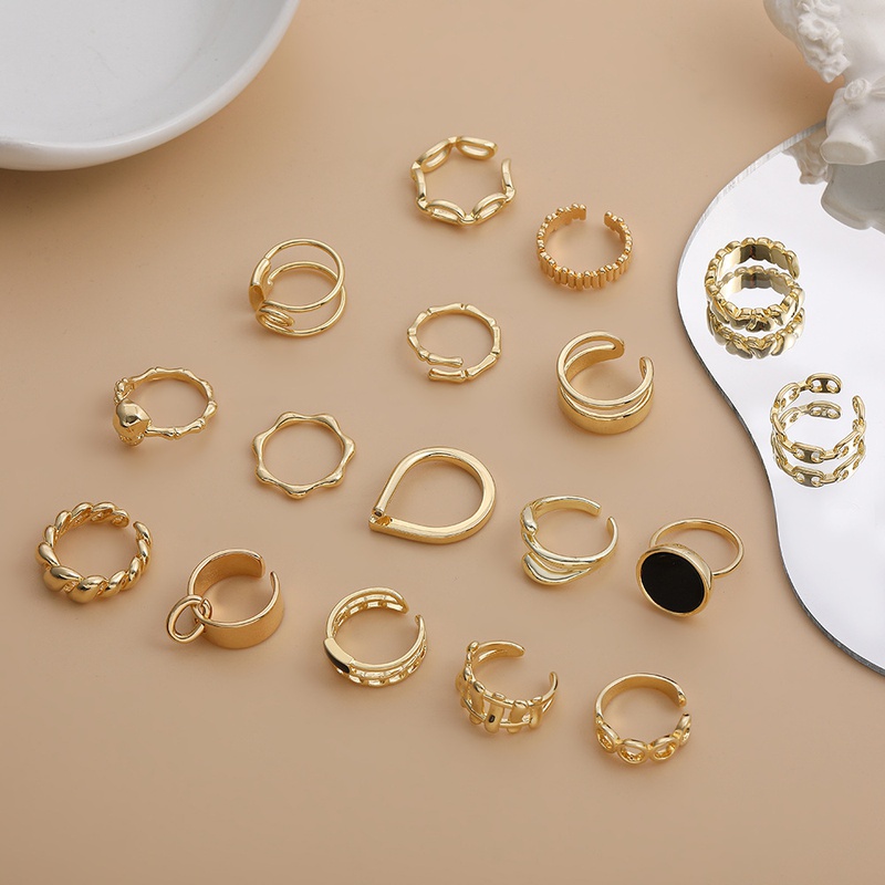 wholesale jewelry geometric twist circle glossy open ring nihaojewelry
