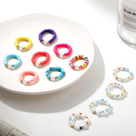 Großhandel kollidierende Farbe weicher Keramikperlenring Nihaojewelry's discount tags