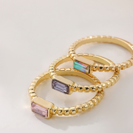 Großhandel Schmuck einfache Farbe Zirkon Ring nihaojewelry's discount tags