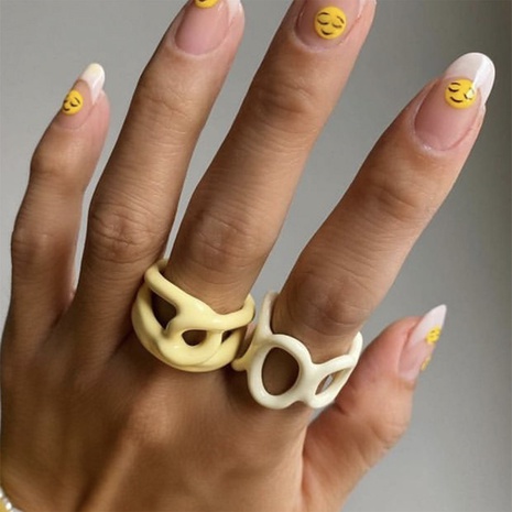 Wholesale Jewelry Color Hollow Geometric Ring Set Nihaojewelry NHLU395849's discount tags