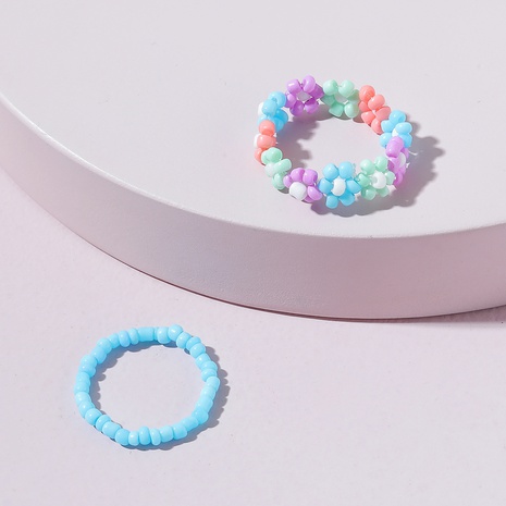 Fashion Miyuki Beads Knitted Flower Ring Set Wholesale Nihaojewelry's discount tags