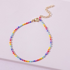 Wholesale Jewelry Rainbow Color Glass Beaded Anklet Nihaojewelry