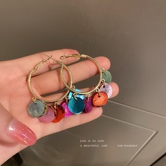 wholesale fashion colorful shell tassel ear hoop Nihaojewelry
