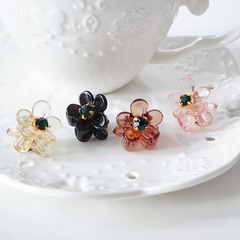 flower acrylic crystal korean style hair clip wholesale jewelry Nihaojewelry