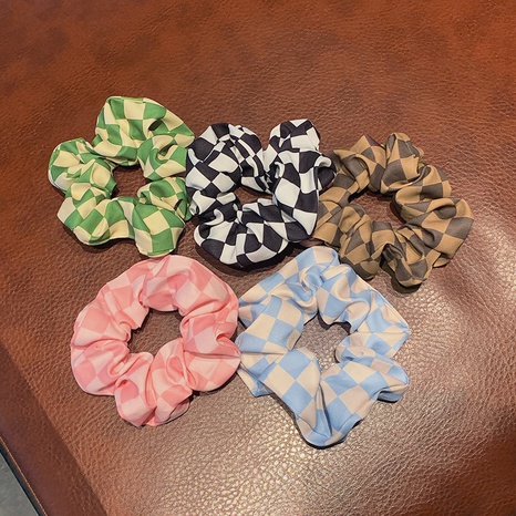 satin plaid korean style hair scrunchies wholesale jewelry Nihaojewelry's discount tags