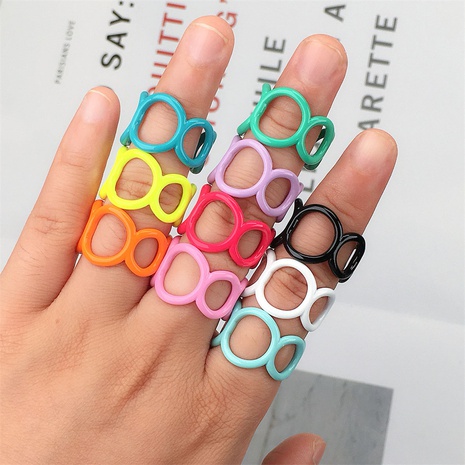 wholesale simple geometric hollow copper spray paint ring Nihaojewelry's discount tags