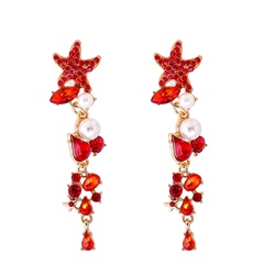 wholesale Korean full of diamonds starfish geometric long earrings Nihaojewelry