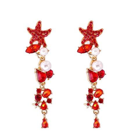 wholesale Korean full of diamonds starfish geometric long earrings Nihaojewelry's discount tags