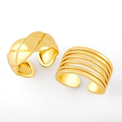 wholesale geometric plaid multilayer copper ring Nihaojewelry