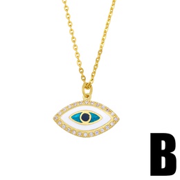 wholesale jewelry enamel eye pendant copper inlaid color zircon necklace nihaojewelrypicture11