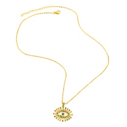 wholesale jewelry enamel eye pendant copper inlaid color zircon necklace nihaojewelrypicture12