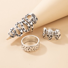 Al por mayor joyas anillo de calavera en forma de serpiente conjunto de tres piezas nihaojewelry