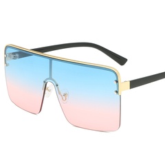 wholesale large square frame one-piece lens gradient color sunglasses nihaojewelry