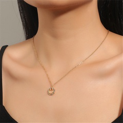 fashion geometric zircon titanium steel pendent necklace wholesale Nihaojewelry