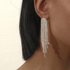 Fashion long tassel geometric copper earrings wholesale Nihaojewelry