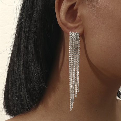fashion tassel diamond long earrings wholesale Nihaojewelry's discount tags