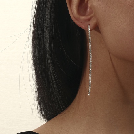 Mode Geometrische Strass Kristall Lange Ohrringe Großhandel Nihaojewelry's discount tags