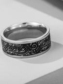 Vintage Carved Titanium Steel Ring Wholesale Nihaojewelrypicture11