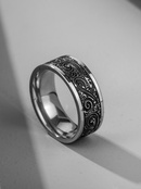 Vintage Carved Titanium Steel Ring Wholesale Nihaojewelrypicture13