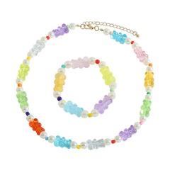 retro candy color gummy bear bracelet necklace wholesale Nihaojewelry