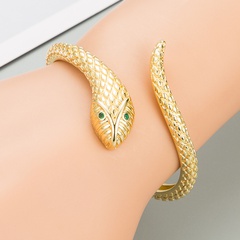 Art und Weise schlangenförmiges verkupfertes 18K echtes Gold offenes Armband Großhandel Nihaojewelry