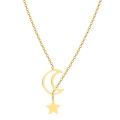 Mode Stern Mond Anhänger Titanstahl Halskette Großhandel Nihaojewelry