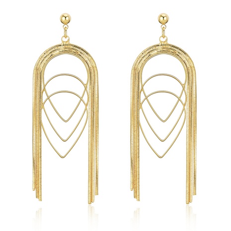 Mode Kupfer dünne Kette mehrschichtige tropfenförmige lange Ohrringe Großhandel Nihaojewelry's discount tags