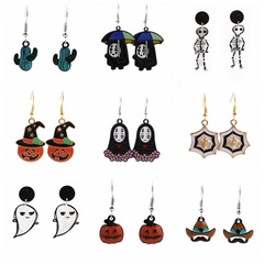 Halloween ghost skull pumpkin earrings wholesale Nihaojewelry
