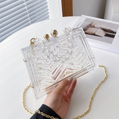mode transparent chaîne acrylique épaule messager petit sac carré en gros nihaojewelry