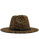 retro leopard print flat brim big edge woolen top hat wholesale Nihaojewelrypicture21