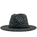 retro leopard print flat brim big edge woolen top hat wholesale Nihaojewelrypicture24