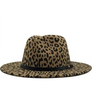 retro leopard print flat brim big edge woolen top hat wholesale Nihaojewelrypicture22