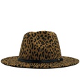 retro leopard print flat brim big edge woolen top hat wholesale Nihaojewelrypicture26