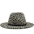 retro leopard print flat brim big edge woolen top hat wholesale Nihaojewelrypicture27