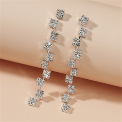 Boucles d'oreilles en alliage de diamants cubiques de mode en gros Nihaojewelry