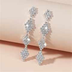 Boucles d'oreilles en diamant en alliage carré de mode en gros Nihaojewelry