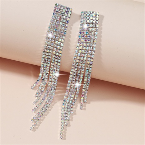 fashion flash tassel diamond earrings wholesale Nihaojewelry's discount tags