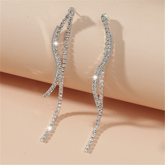 fashion long full diamond S-shaped fringed earrings wholesale Nihaojewelry