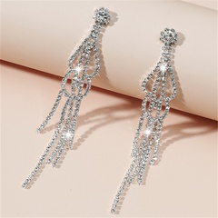 fashion full diamond tassel multi-layer alloy earrings wholesale Nihaojewelry