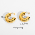 simple goldplated stainless steel hollow square oval earringspicture27