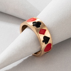 anillo de aceite de gota de flor de ciruelo negro corazón de melocotón rojo de moda al por mayor Nihaojewelry