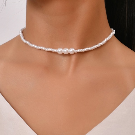 fashion pearl clavicle chain wholesale Nihaojewelry's discount tags