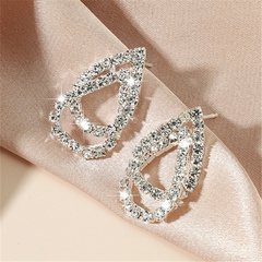 Boucles d'oreilles en alliage de forme de goutte de diamant de mode en gros Nihaojewelry