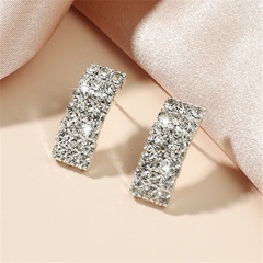 Korean new flash diamond geometric copper earrings wholesale Nihaojewelry