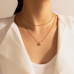 Collar multicapa colgante estrella de cinco puntas coreano al por mayor Nihaojewelry