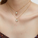 collier pendentif simple coquillage blanc coeur en acier inoxydable plaqu or en gros Nihaojewelrypicture10