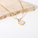 collier pendentif simple coquillage blanc coeur en acier inoxydable plaqu or en gros Nihaojewelrypicture11