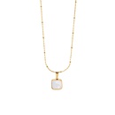 collier pendentif simple coquillage blanc coeur en acier inoxydable plaqu or en gros Nihaojewelrypicture13