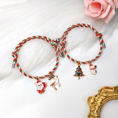 wholesale jewelry Christmas tree Santa Claus elk magnets bracelets a pair set nihaojewelry