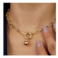 Fashion Alloy Ball Pendant Gold Single Layer Necklace Wholesale Nihaojewelry